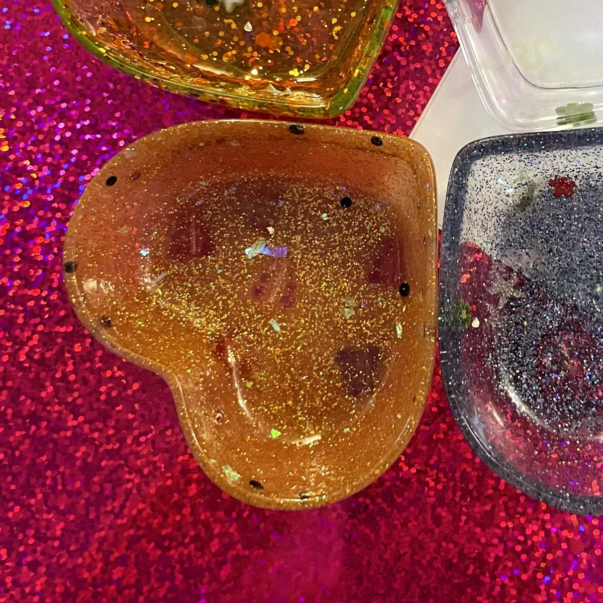 Glitter Heart Resin Dish