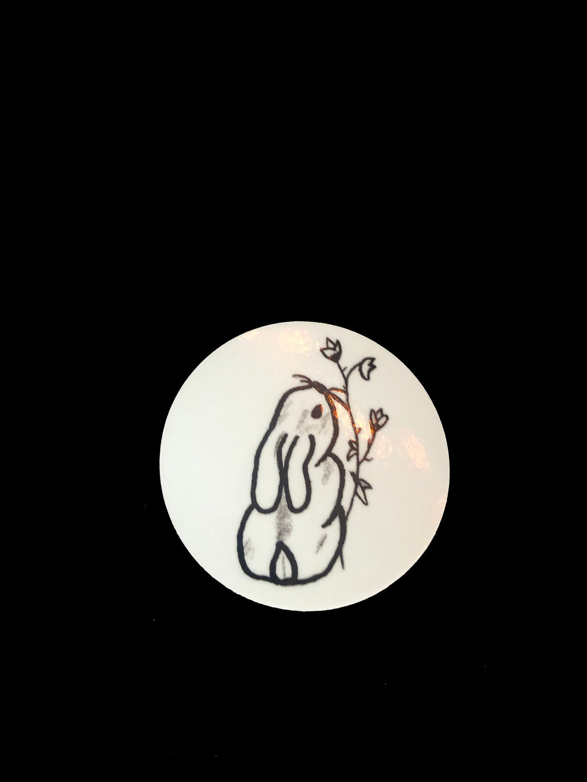 Rabbit with Flower Sticker