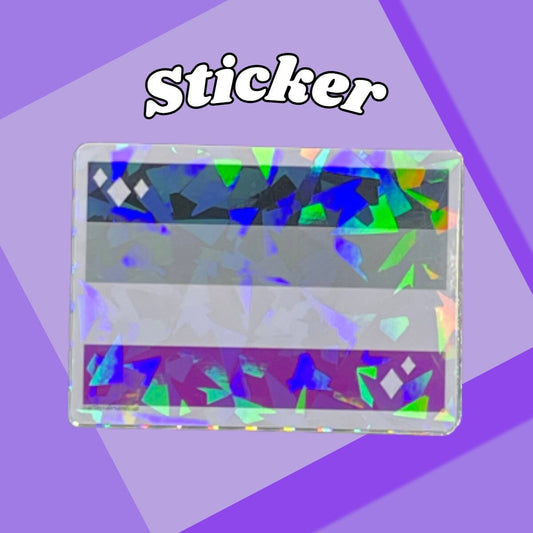 Asexual Flag Sticker | Holographic Pride Sticker