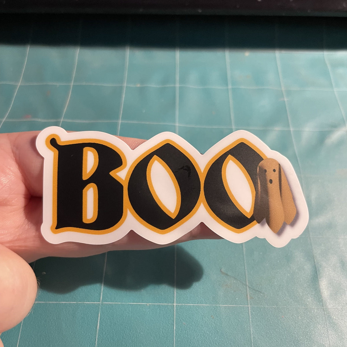 Halloween Boo with Ghost Sticker