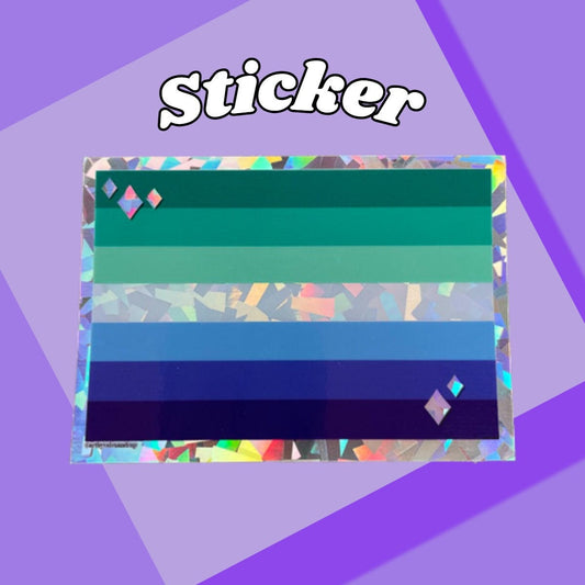 Gay Pride Flag Sticker Prismatic Holographic