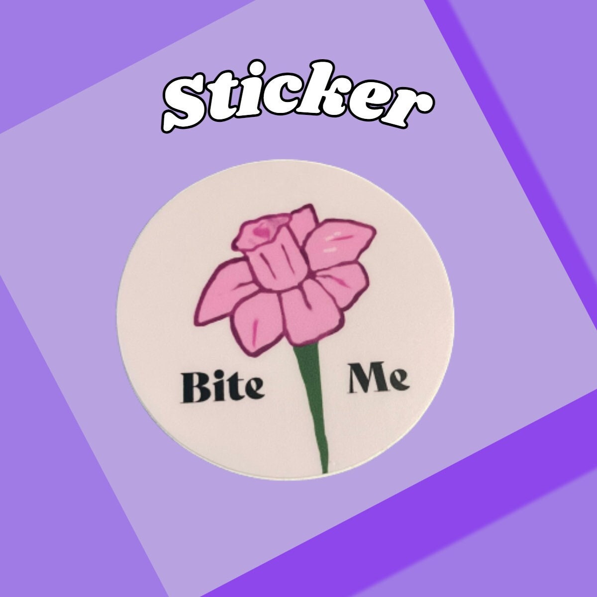 Bite Me Flower Sticker