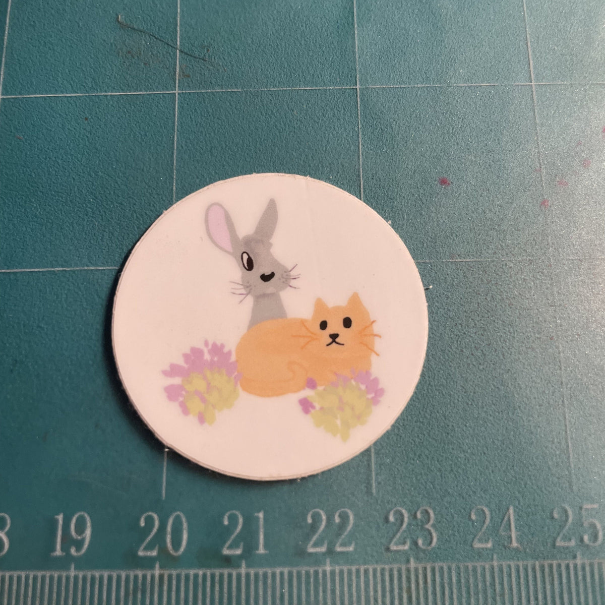 Rabbit and Cat MINI Sticker