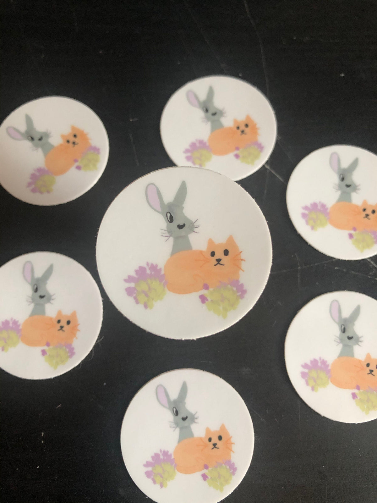 Rabbit and Cat MINI Sticker
