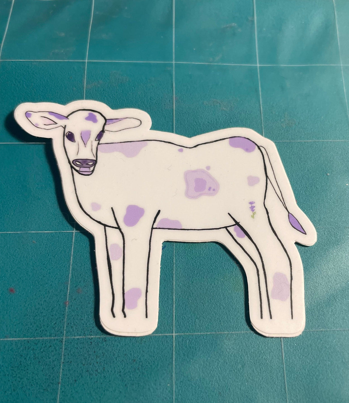 Lavender Cow Purple Sticker