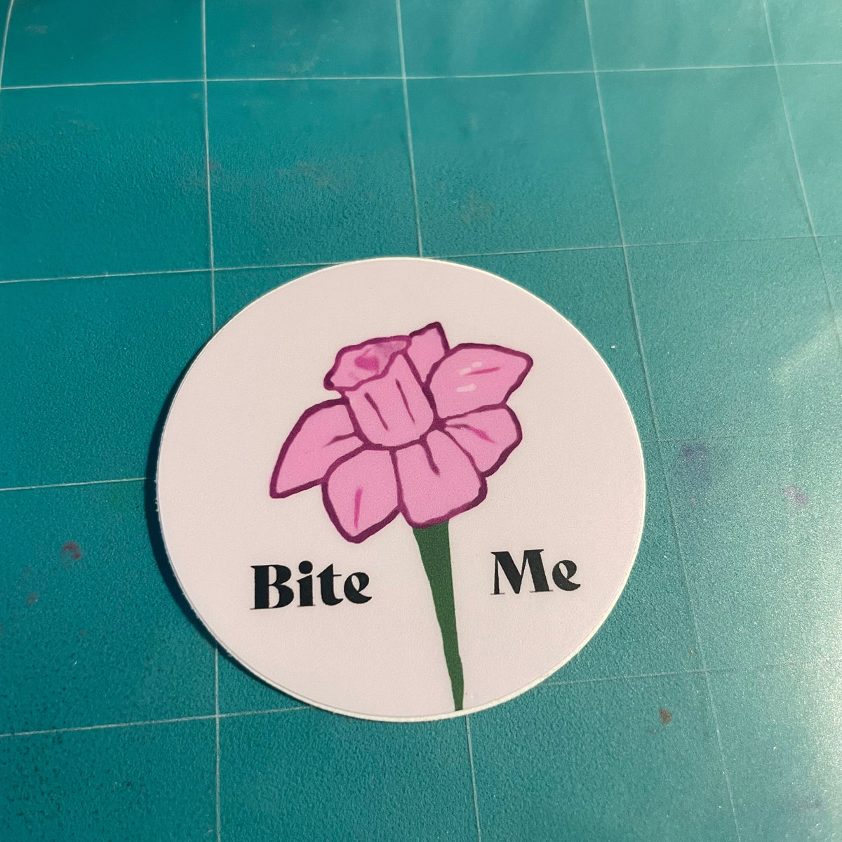 Bite Me Flower Sticker