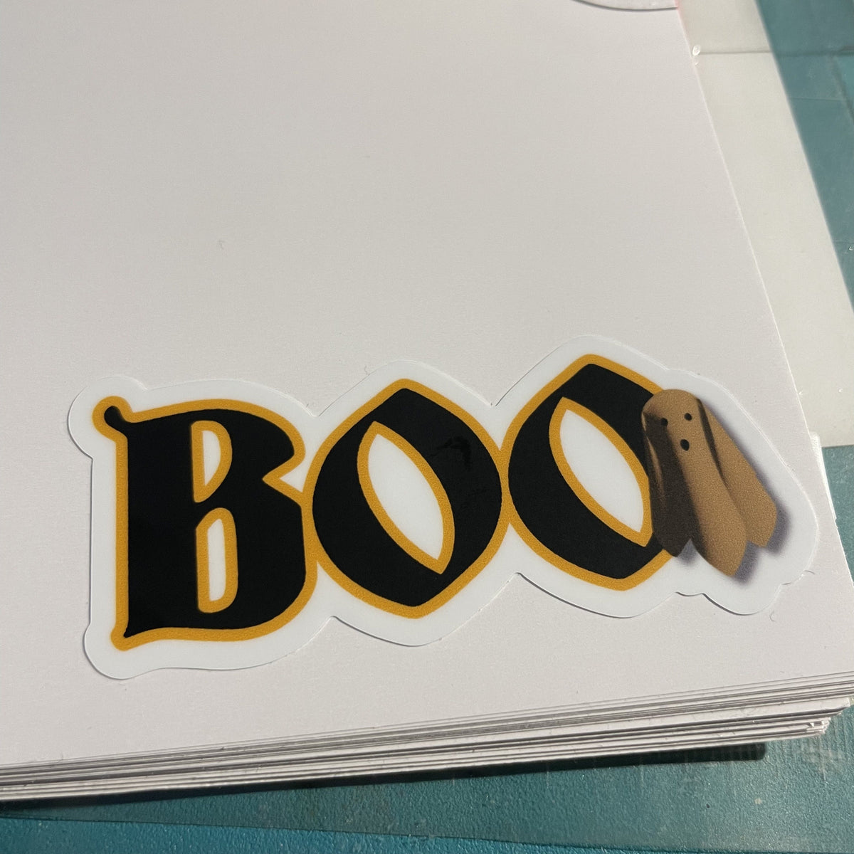 Halloween Boo with Ghost Sticker