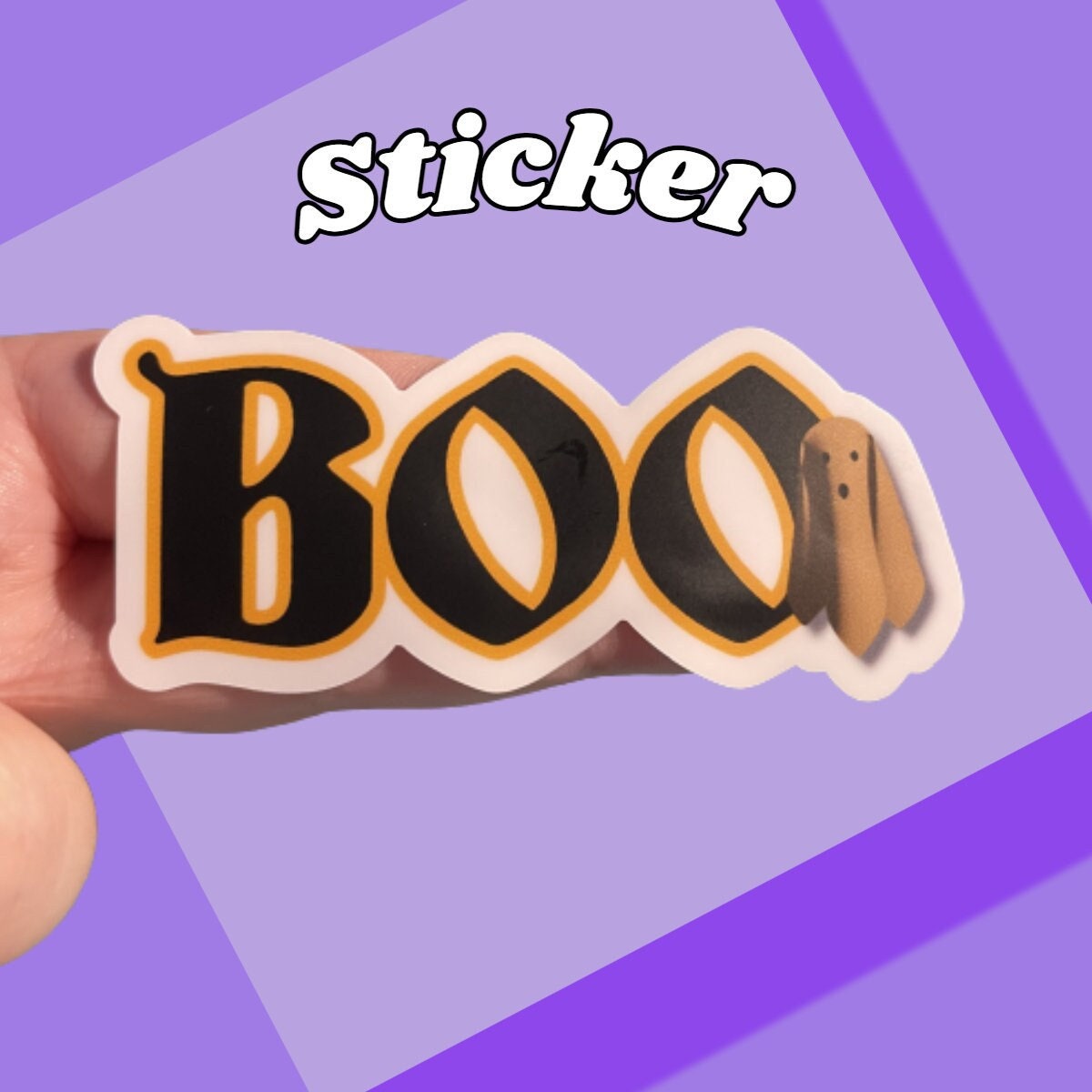 Halloween Boo with Ghost Sticker