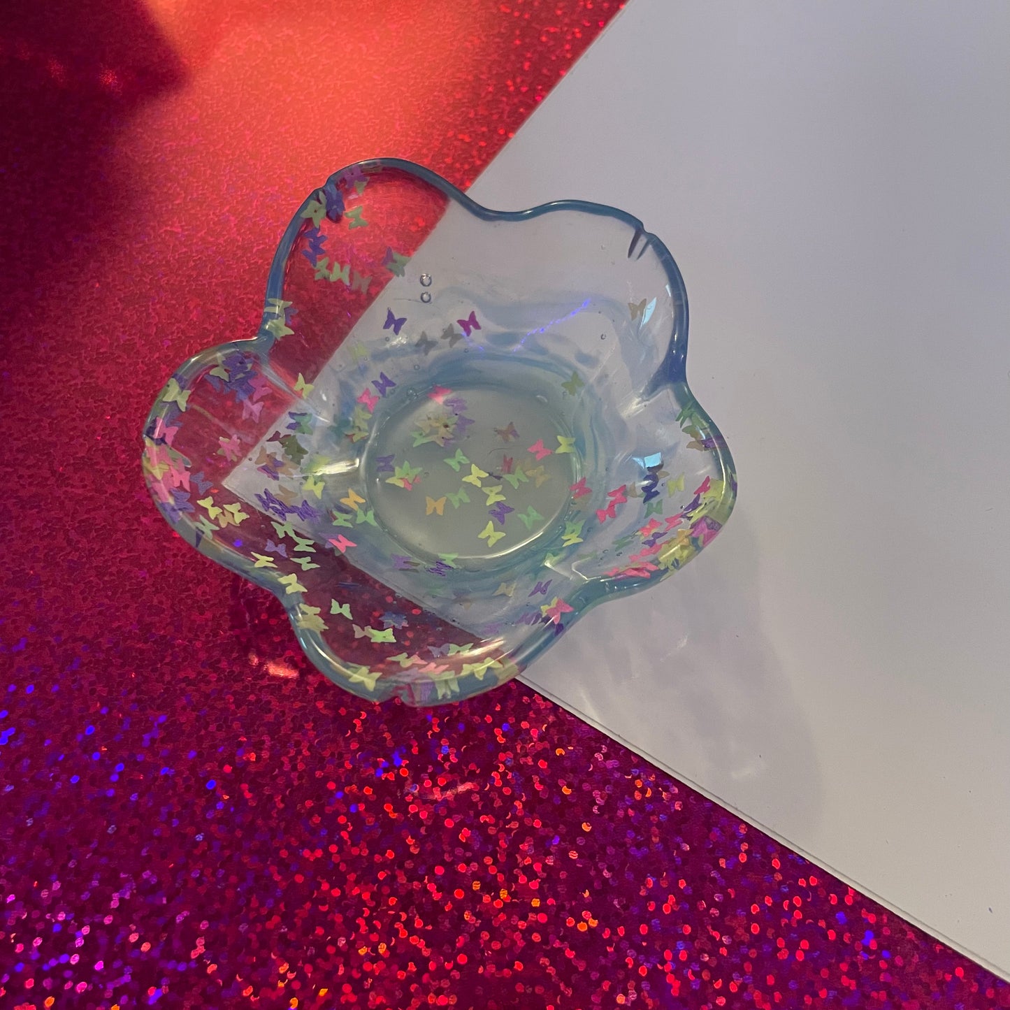 Little Blue Butterfly Resin Tray