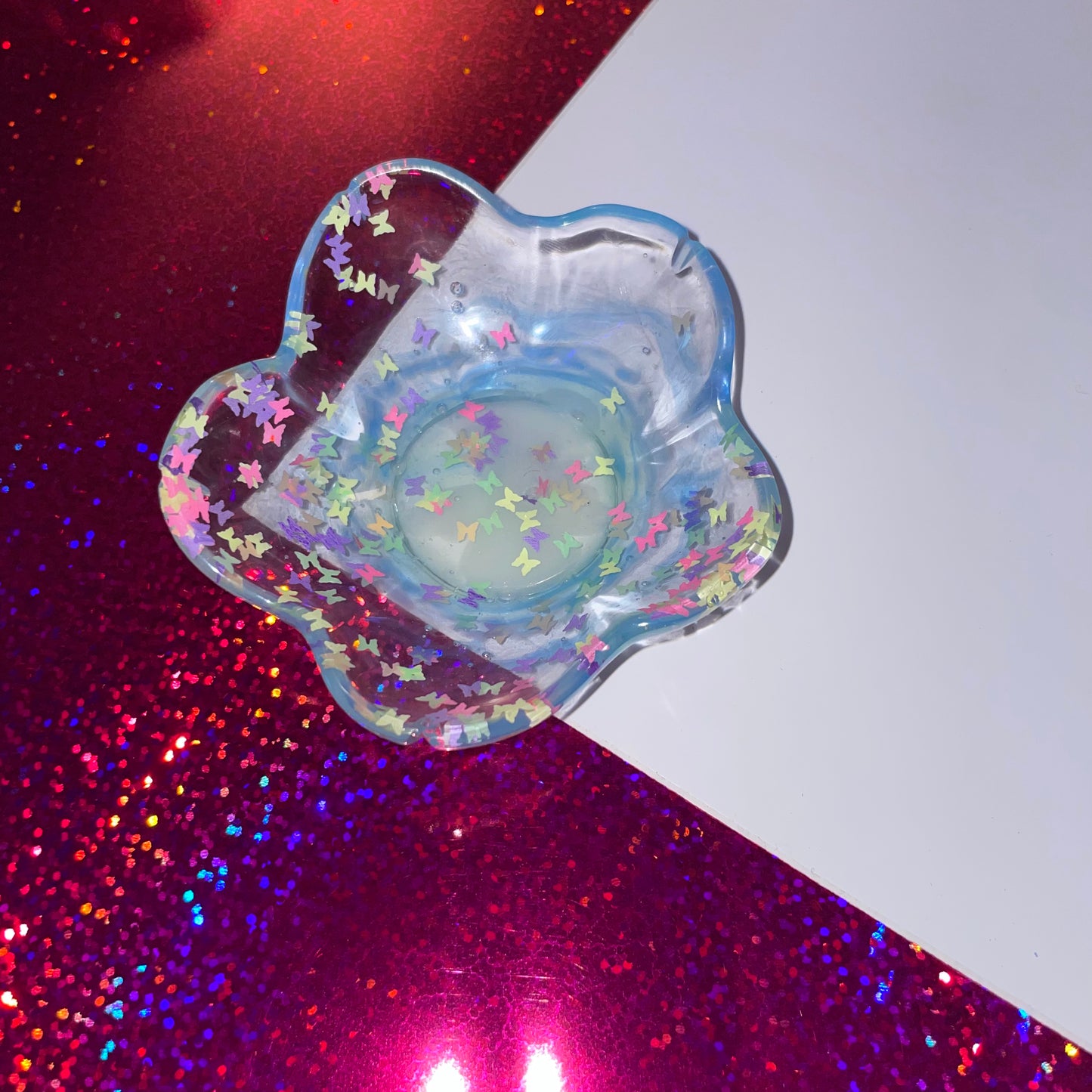Little Blue Butterfly Resin Tray