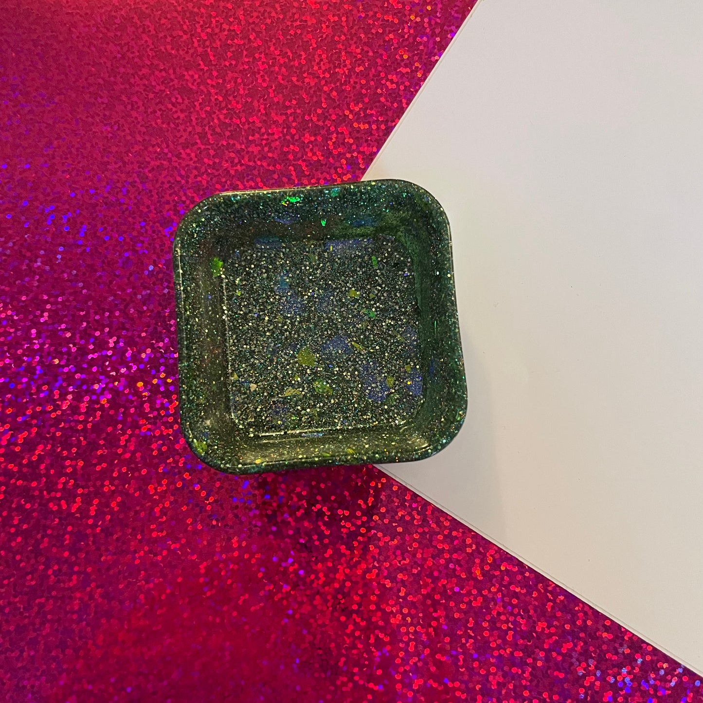 Dark Green Square Resin Tray