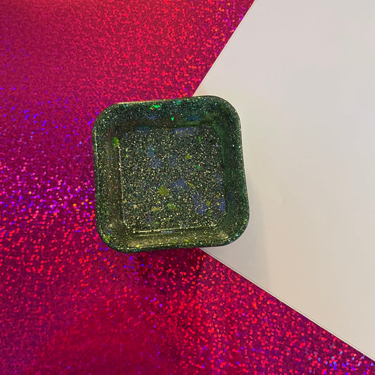 Dark Green Square Resin Tray
