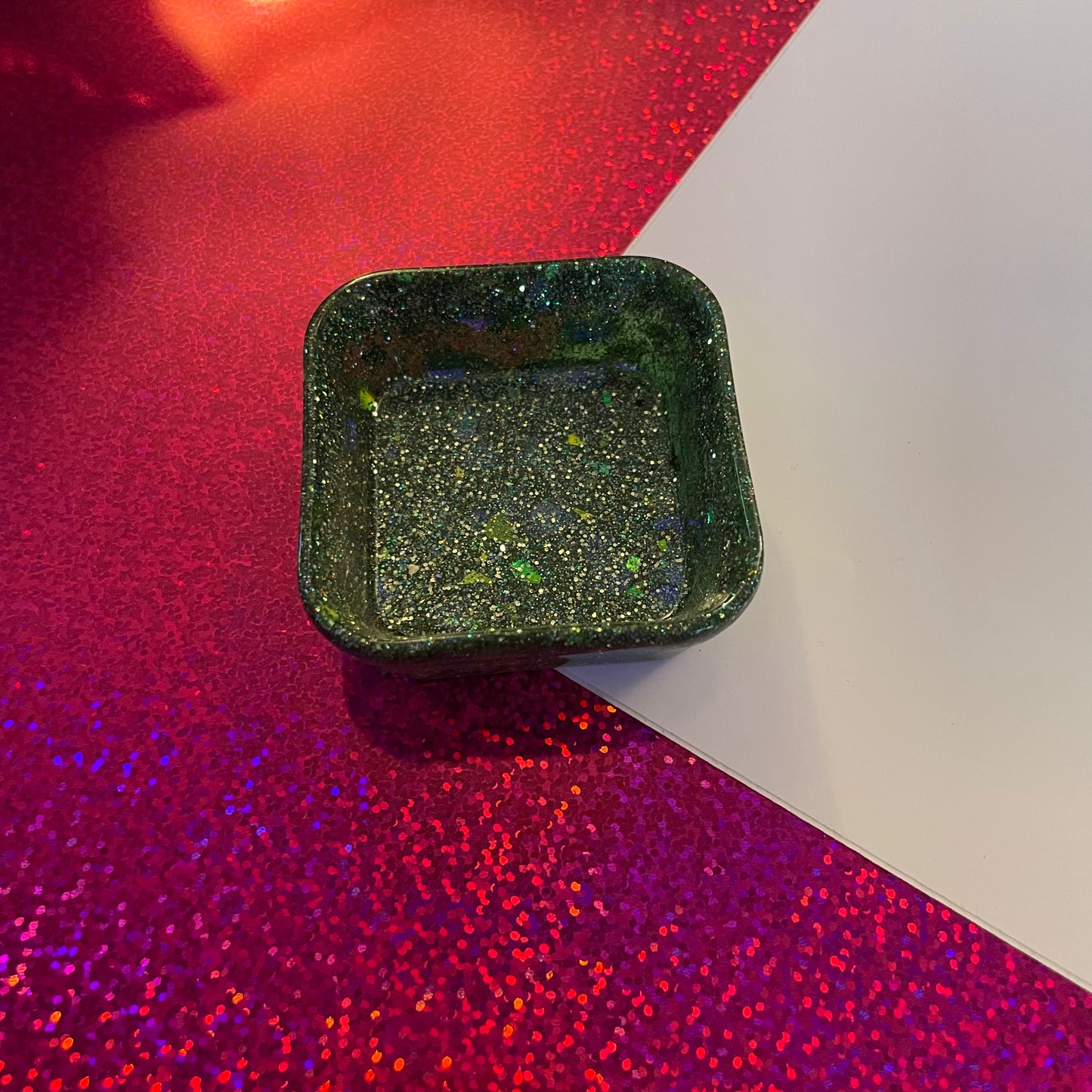 Dark Green Square Resin Tray