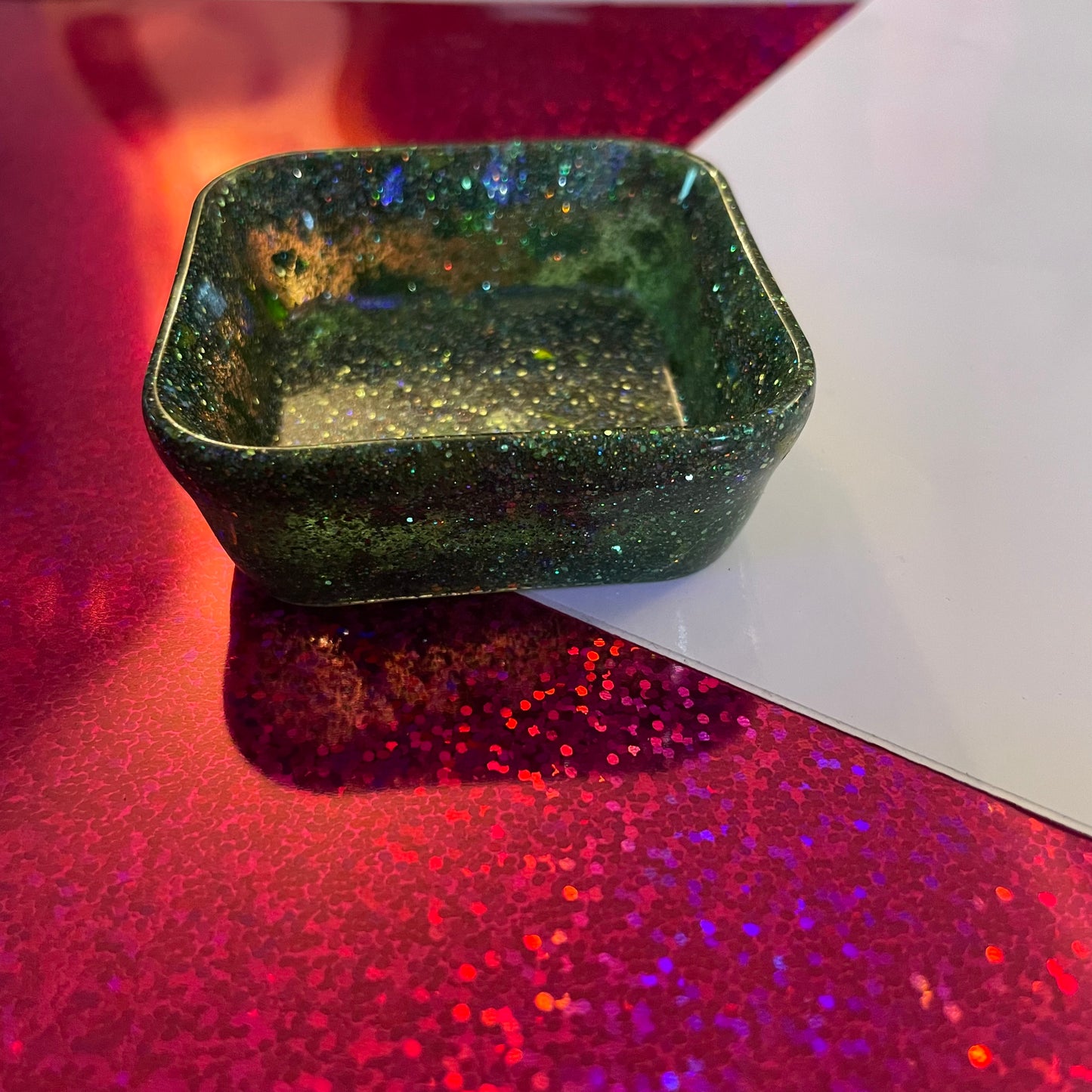 Dark Green Square Resin Tray