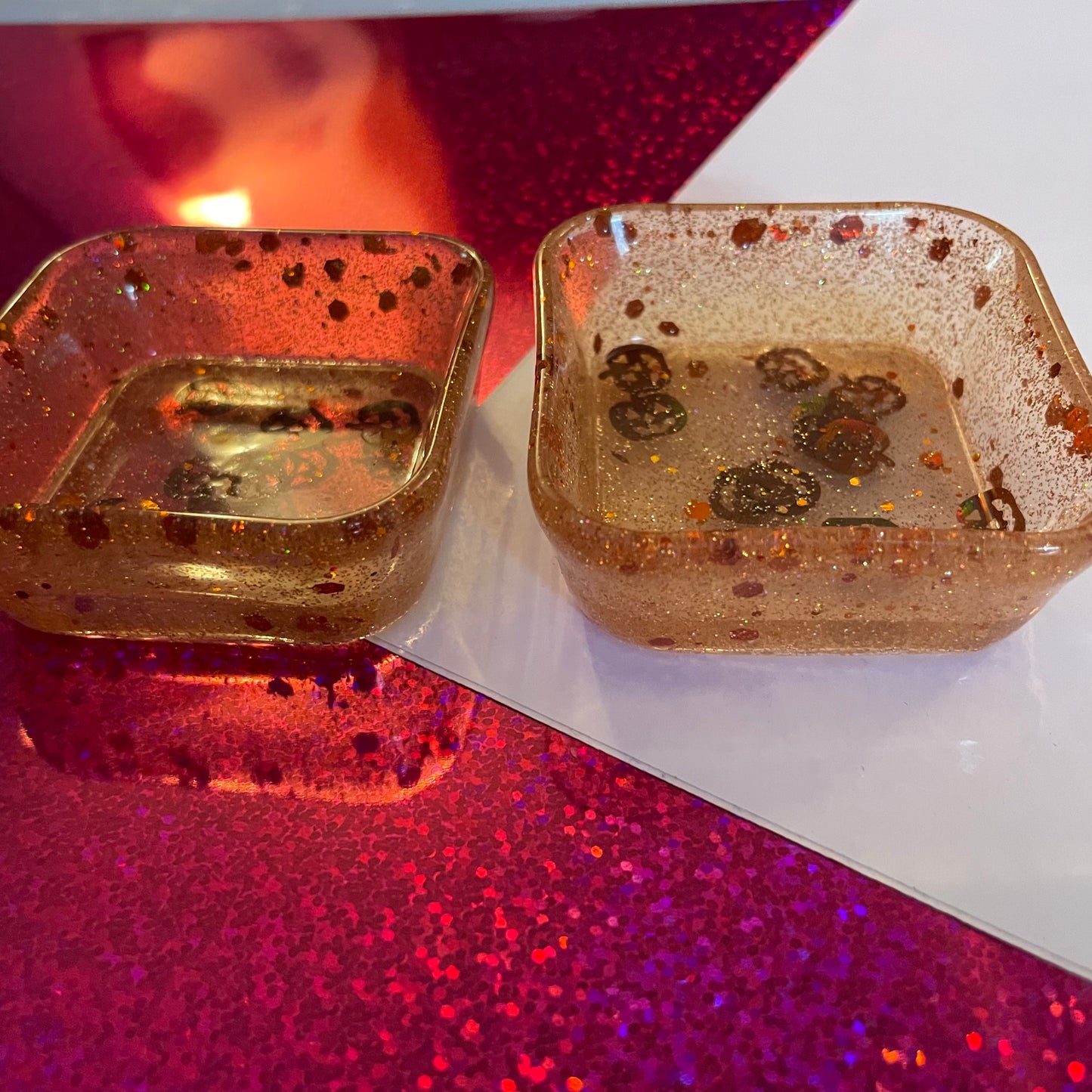 Orange Halloween Square Resin Tray
