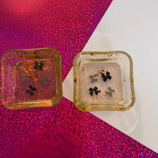 Orange with Bows Resin Tray