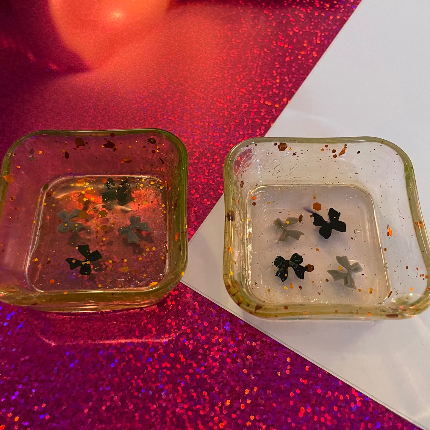 Orange with Bows Resin Tray