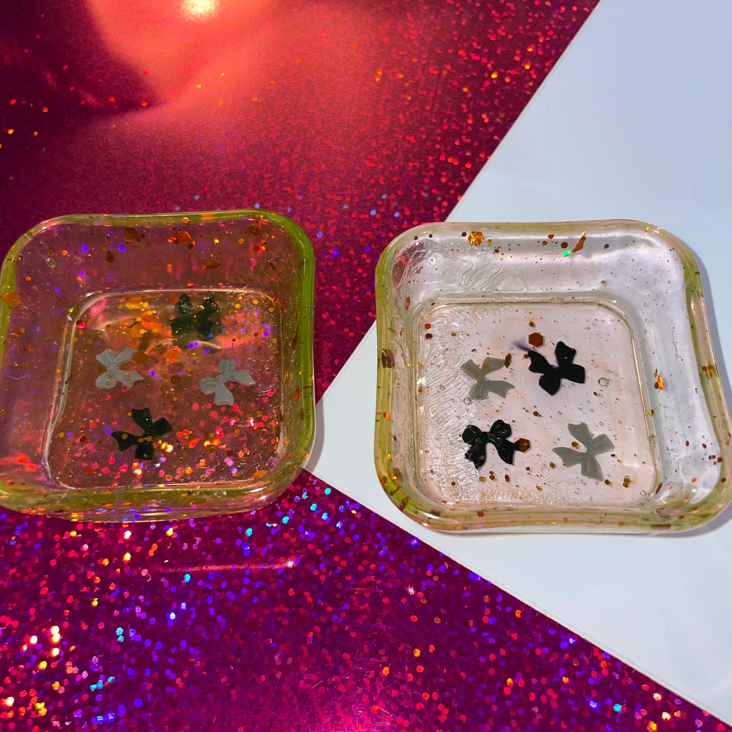 Orange with Bows Resin Tray