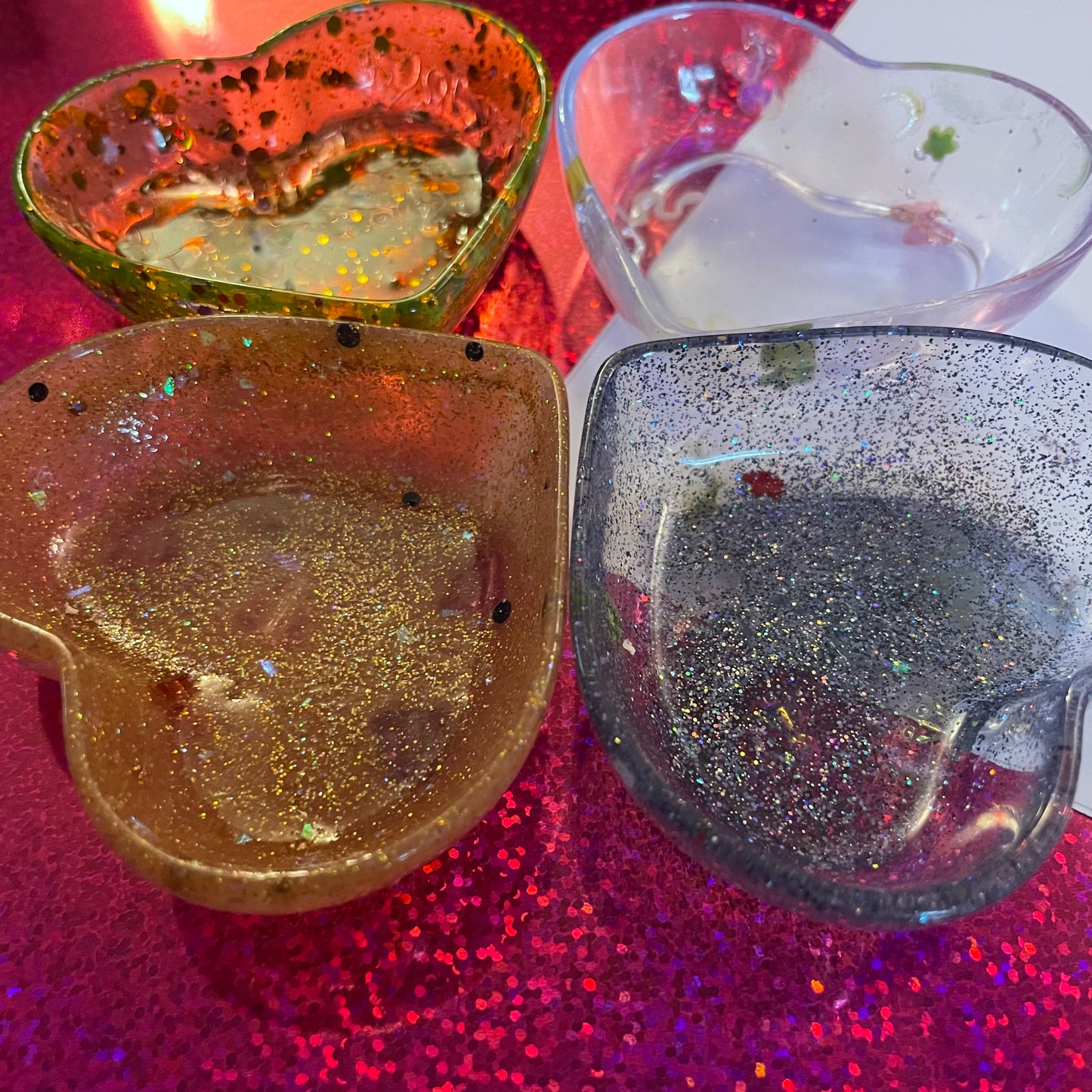 Glitter Heart Resin Dish