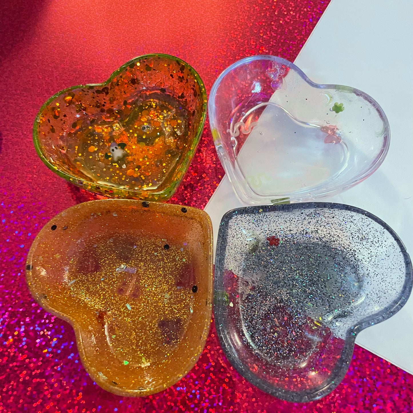 Glitter Heart Resin Dish