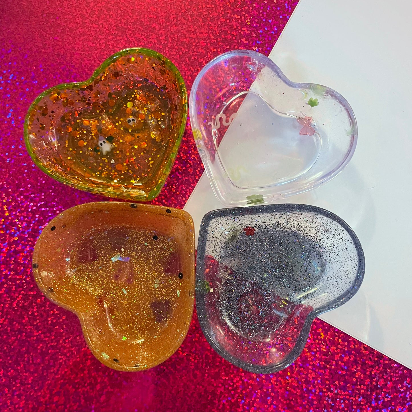 Glitter Heart Resin Dish