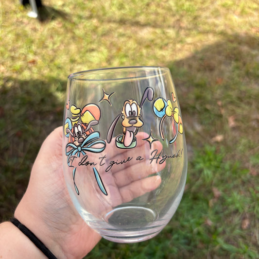 Wine Glass Loveable Dog