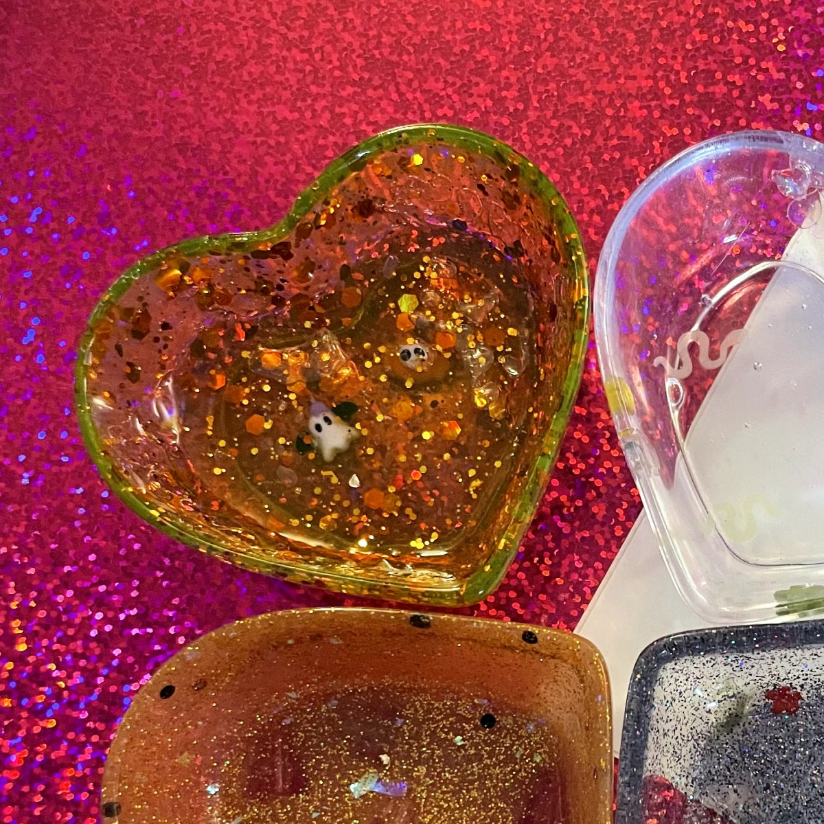 Glitter Heart Resin Dish