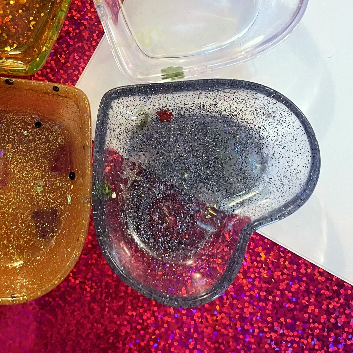 Glitter Heart Resin Dish
